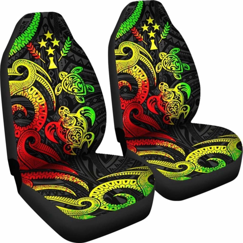 Kosrae Micronesian Car Seat Covers - Reggae Tentacle Turtle -