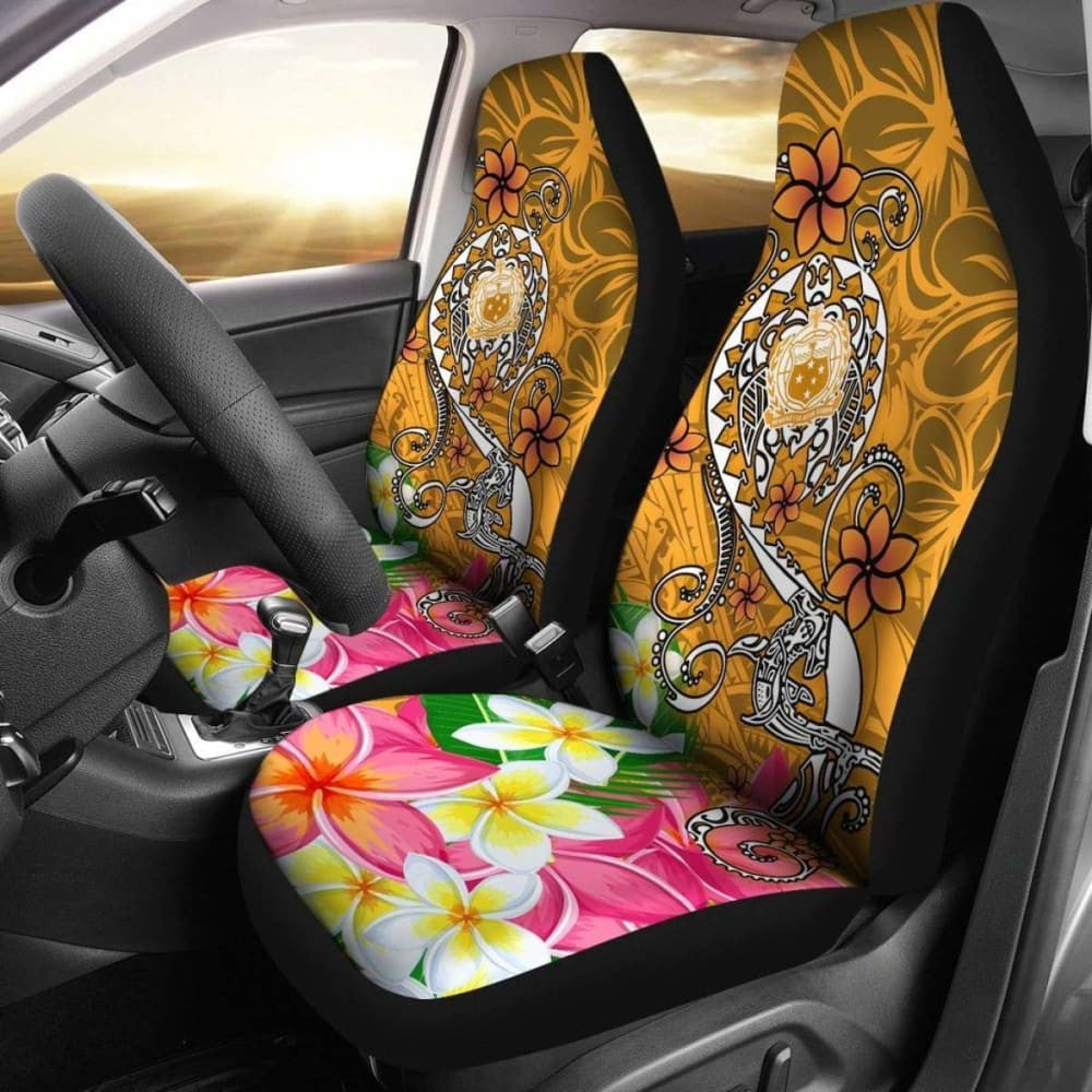 Samoa Car Seat Covers - Turtle Plumeria (Gold) -