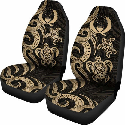 Pohnpei Micronesian Car Seat Covers - Gold Tentacle Turtle -