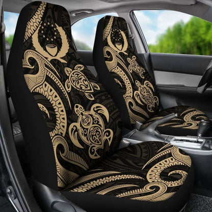 Pohnpei Micronesian Car Seat Covers - Gold Tentacle Turtle -