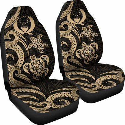 Pohnpei Micronesian Car Seat Covers - Gold Tentacle Turtle -