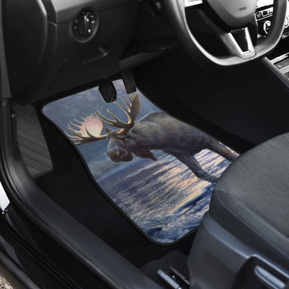 Powerful Elk on Water Car Floor Mat