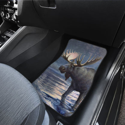 Powerful Elk on Water Car Floor Mat