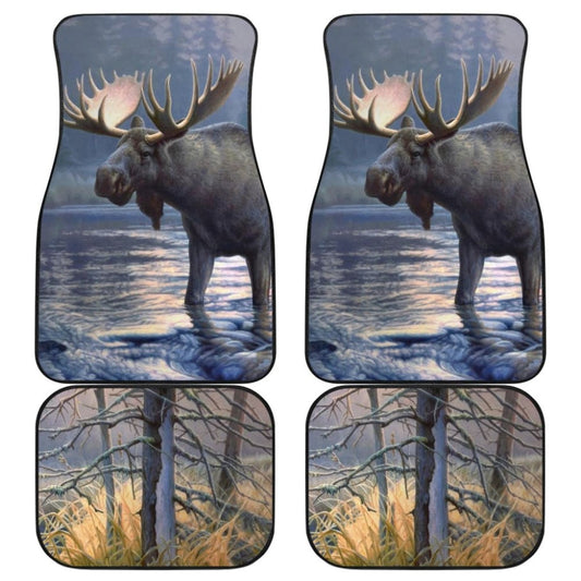 Powerful Elk on Water Car Floor Mat
