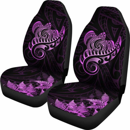New Zealand Car Seat Covers - Aotearoa Maori Turtle Silver Fern Pink Awesome