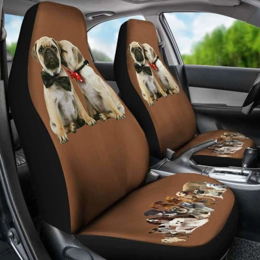 Pugs love Car Seat Covers Set Of Two