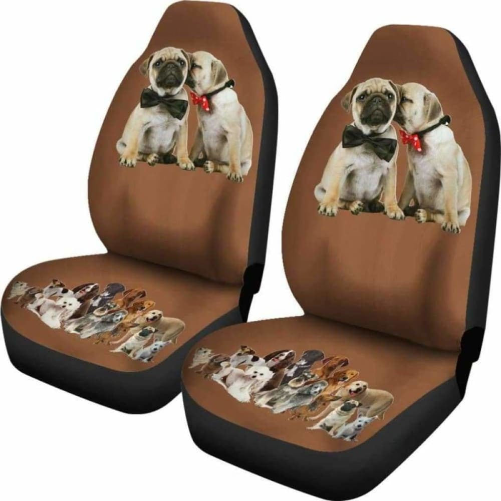 Pugs love Car Seat Covers Set Of Two