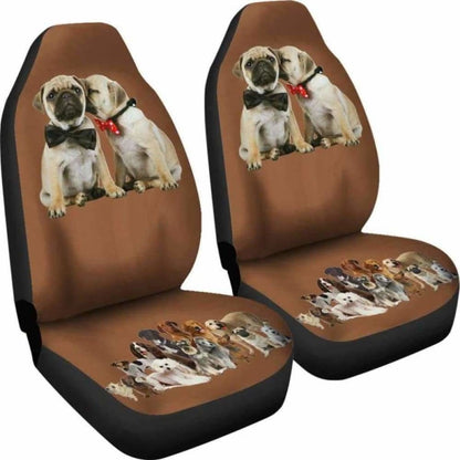 Pugs love Car Seat Covers Set Of Two