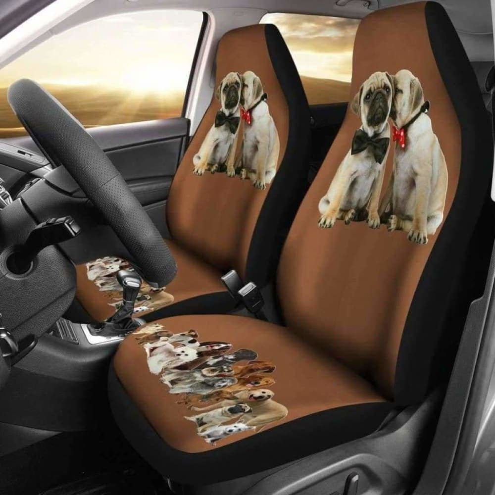 Pugs love Car Seat Covers Set Of Two
