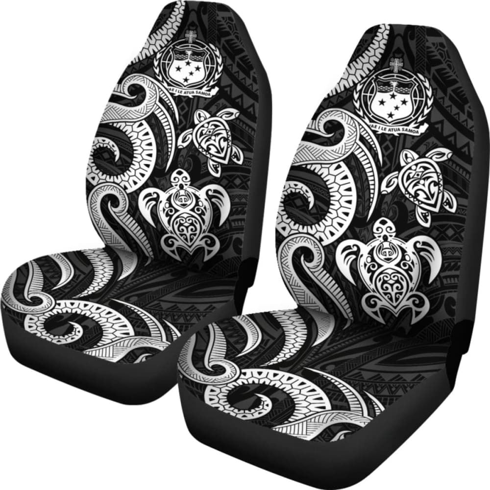 Samoa Polynesian Car Seat Covers - White Tentacle Turtle -