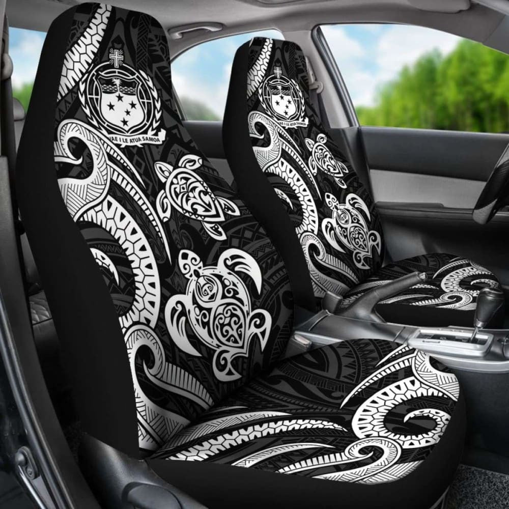 Samoa Polynesian Car Seat Covers - White Tentacle Turtle -