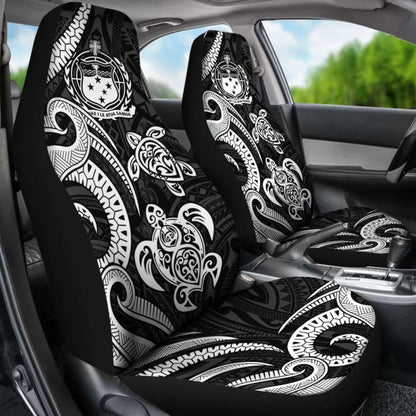 Samoa Polynesian Car Seat Covers - White Tentacle Turtle -
