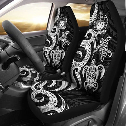 Samoa Polynesian Car Seat Covers - White Tentacle Turtle -