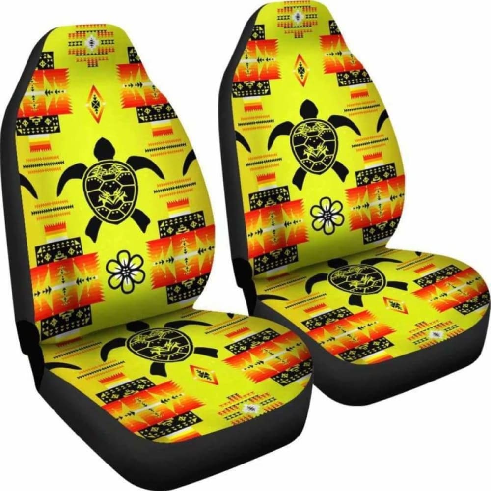 Turtle Yellow Orange Set of Car Seat Covers