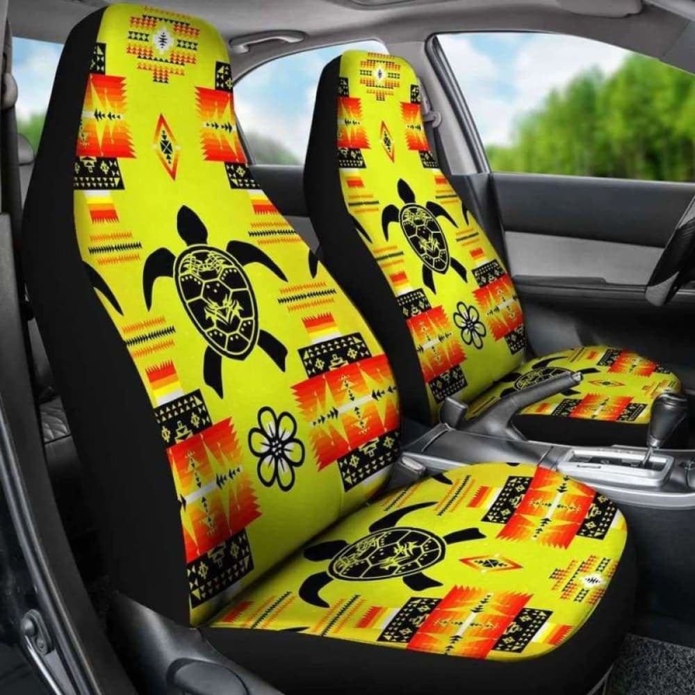 Turtle Yellow Orange Set of Car Seat Covers