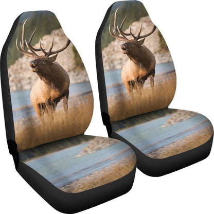 Beautiful Elk on River Car Seat Cover