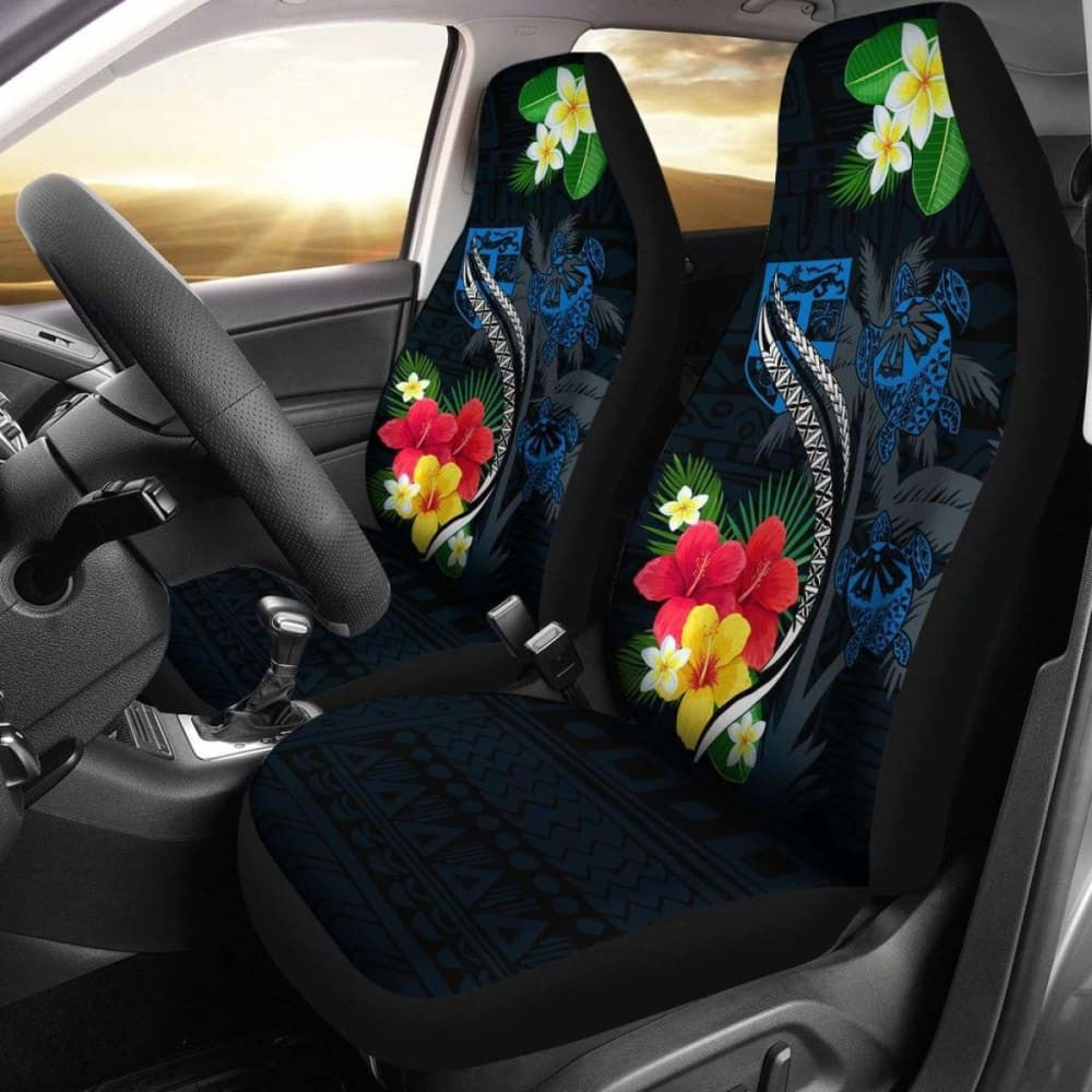 Fiji Car Seat Cover - Fiji Turtle Hibiscus Plumeria Coat Of Arm - Car Seat Cover Awesome