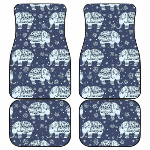 Elephant Tribal Design Pattern Front And Back Car Mats