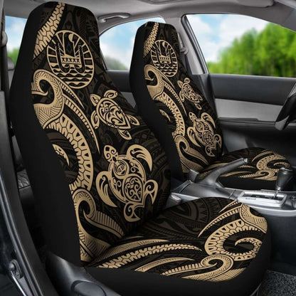 Tahiti Polynesian Car Seat Covers - Gold Tentacle Turtle -