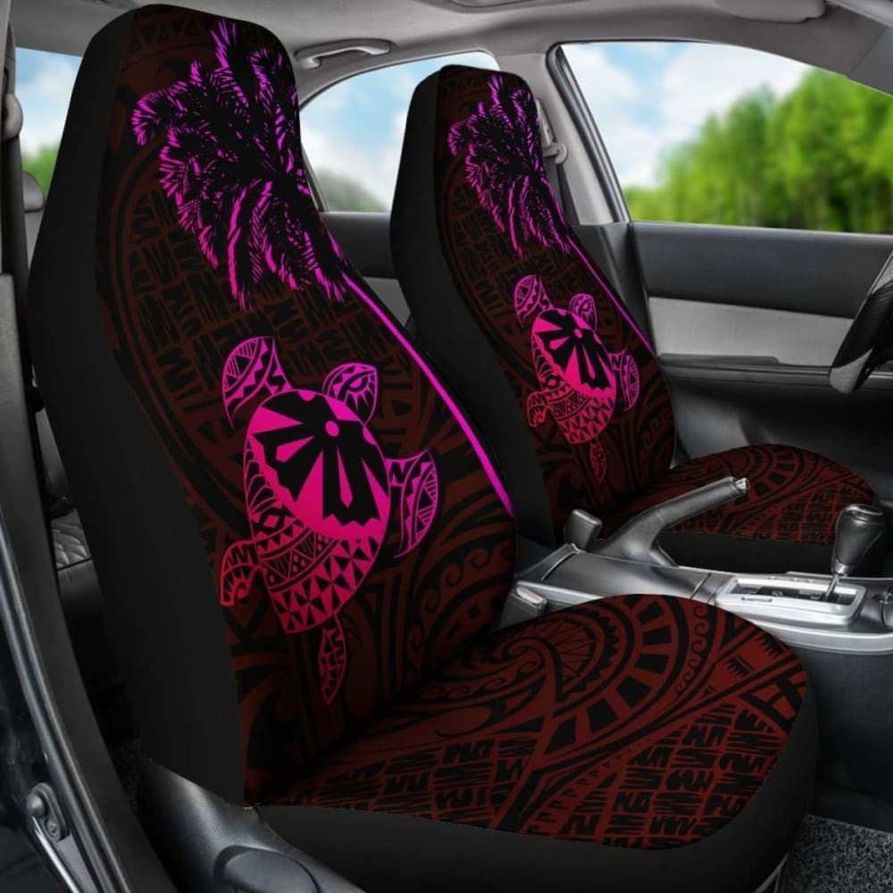 Fiji Islands Tapa Turtle Pink Car Seat Covers