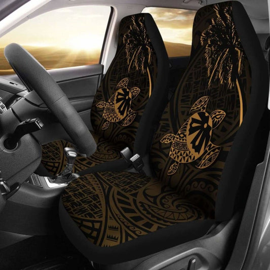 Fiji Islands Tapa Turtle Gold Car Seat Covers