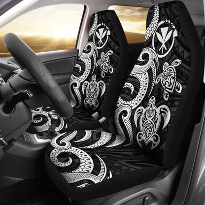 Polynesian Hawaii Car Seat Covers - White Tentacle Turtle -