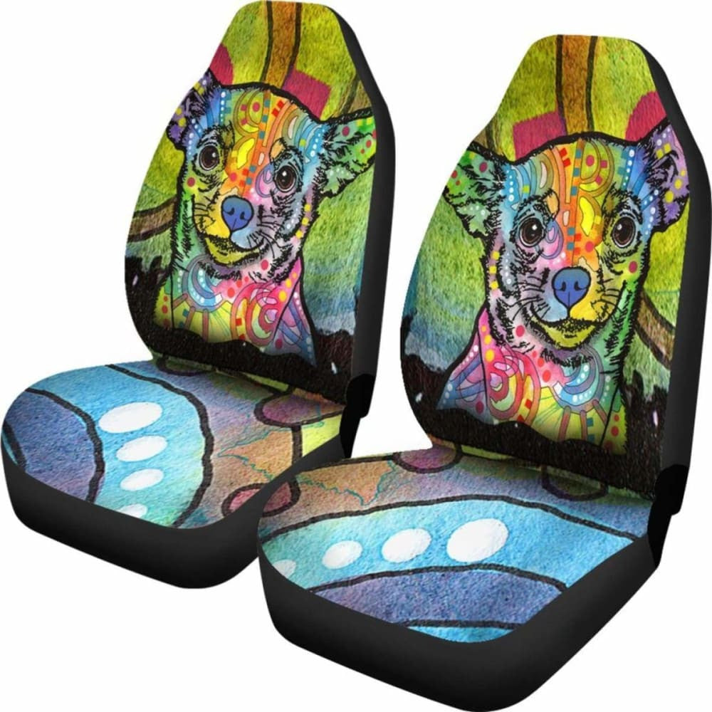 Chihuahua Design Car Seat Covers Colorful Back