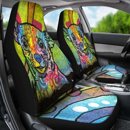 Chihuahua Design Car Seat Covers Colorful Back