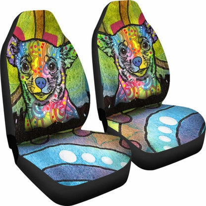 Chihuahua Design Car Seat Covers Colorful Back