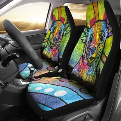 Chihuahua Design Car Seat Covers Colorful Back