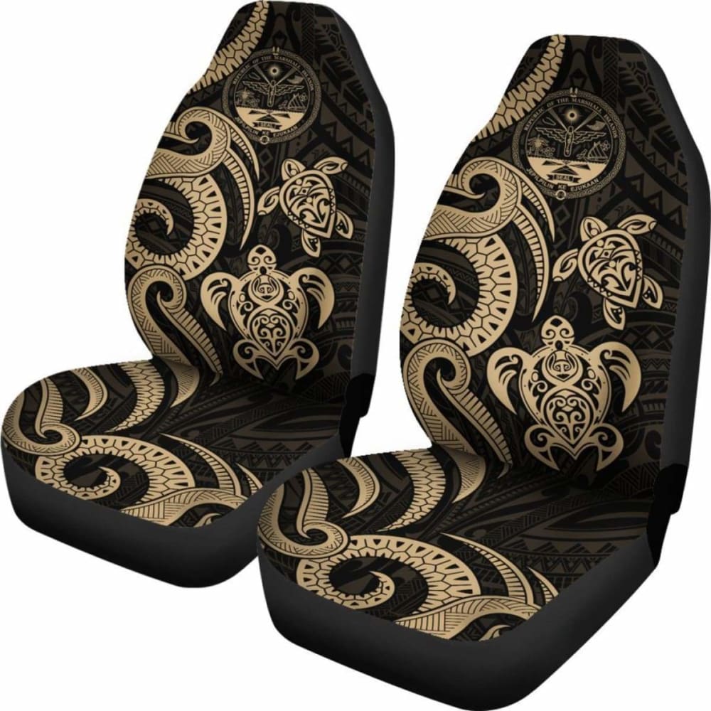 Marshall Islands Car Seat Covers - Tentacle Turtle Gold  -