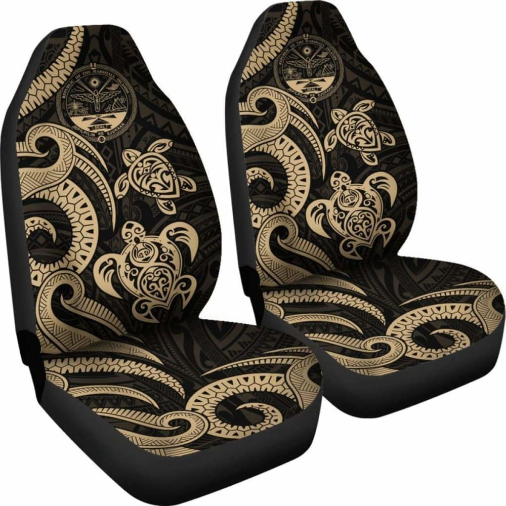 Marshall Islands Car Seat Covers - Tentacle Turtle Gold  -