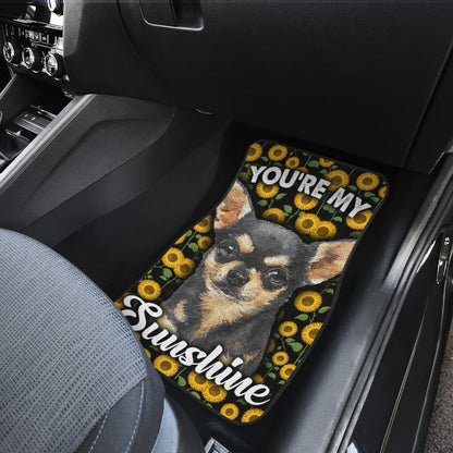 Chihuahua Dog You're My Sunshine Sunflower Car Floor Mats