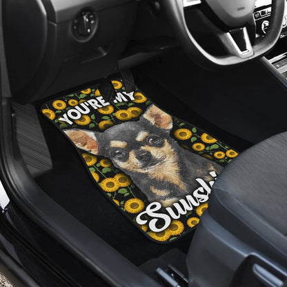 Chihuahua Dog You're My Sunshine Sunflower Car Floor Mats