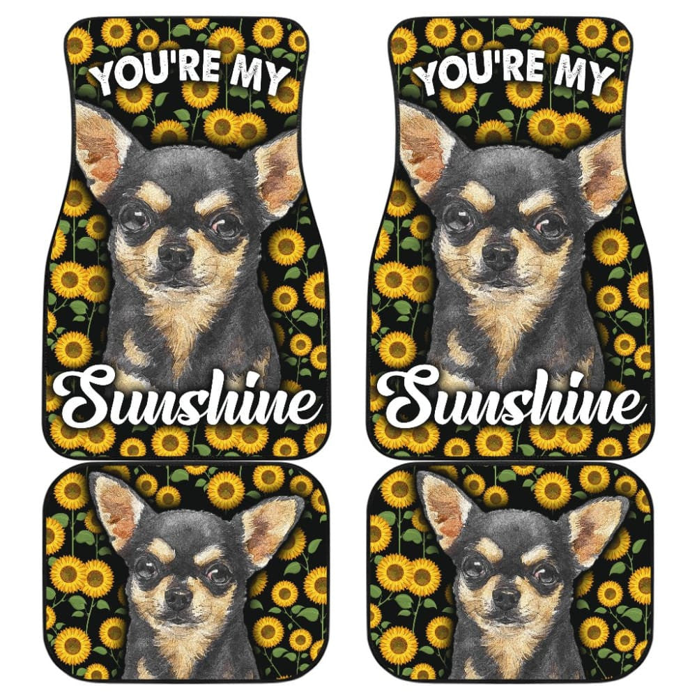 Chihuahua Dog You're My Sunshine Sunflower Car Floor Mats