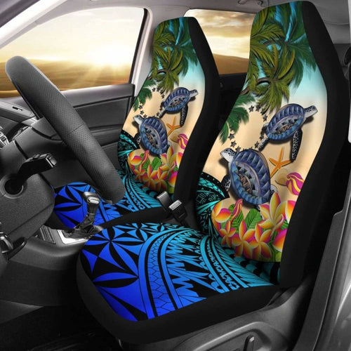 Cook Islands Car Seat Covers - Polynesian Turtle Coconut Tree And Plumeria Amazing