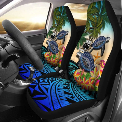 Samoa Car Seat Covers - Polynesian Turtle Coconut Tree And Plumeria Amazing