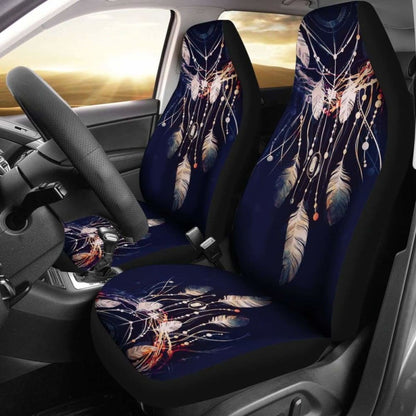 Native American Car Seat Covers - Dreamcatcher Blue Color Style -