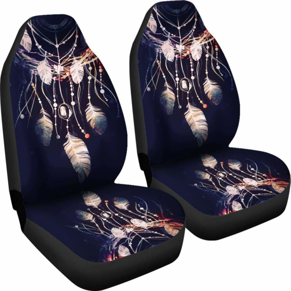 Native American Car Seat Covers - Dreamcatcher Blue Color Style -