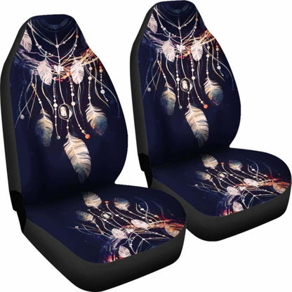 Native American Car Seat Covers - Dreamcatcher Blue Color Style -