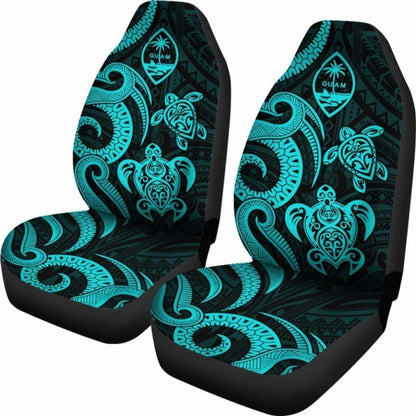 Guam Polynesian Car Seat Covers - Turquoise Tentacle Turtle -