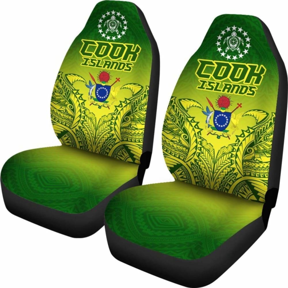 Cook Islands Car Seat Covers - Cook Islands Flag Turtle Coat Of Arms Premium - New Amazing