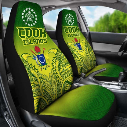 Cook Islands Car Seat Covers - Cook Islands Flag Turtle Coat Of Arms Premium - New Amazing