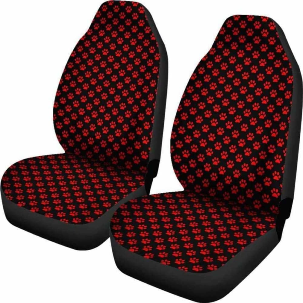 Red Paw Print Car Seat Covers Awesome