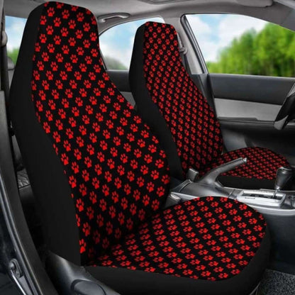 Red Paw Print Car Seat Covers Awesome