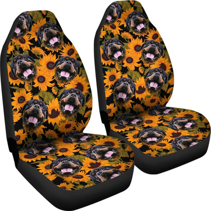 Trendy Car Seat Covers Unique Sunflower Rottweiler Dog