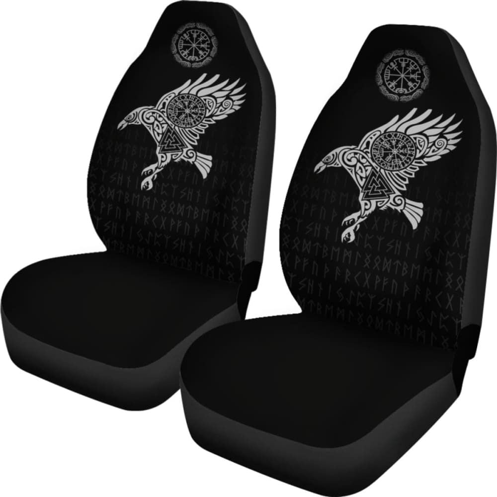 Vikings Car Seat Covers - The Raven Of Odin Tattoo