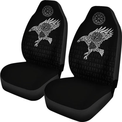 Vikings Car Seat Covers - The Raven Of Odin Tattoo
