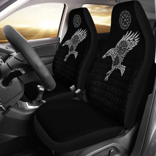 Vikings Car Seat Covers - The Raven Of Odin Tattoo