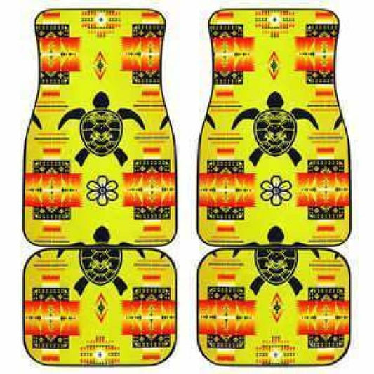 Turtle Yellow Orange Set Of Car Floor Mats